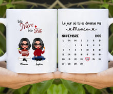 Charger l&#39;image dans la galerie, Date d&#39;anniversaire Mug Calendrier personnalisé, Fête des mères Cadeaux pour maman, Telle mère, telle fille
