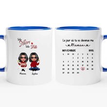 Charger l&#39;image dans la galerie, Date d&#39;anniversaire Mug Calendrier personnalisé, Fête des mères Cadeaux pour maman, Telle mère, telle fille
