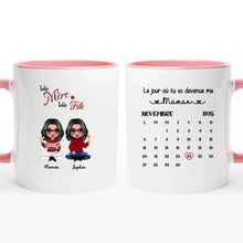 Charger l&#39;image dans la galerie, Date d&#39;anniversaire Mug Calendrier personnalisé, Fête des mères Cadeaux pour maman, Telle mère, telle fille
