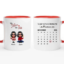 Charger l&#39;image dans la galerie, Date d&#39;anniversaire Mug Calendrier personnalisé, Fête des mères Cadeaux pour maman, Telle mère, telle fille
