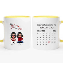 Charger l&#39;image dans la galerie, Date d&#39;anniversaire Mug Calendrier personnalisé, Fête des mères Cadeaux pour maman, Telle mère, telle fille
