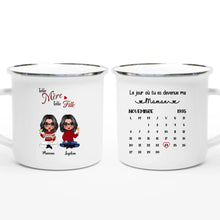 Charger l&#39;image dans la galerie, Date d&#39;anniversaire Mug Calendrier personnalisé, Fête des mères Cadeaux pour maman, Telle mère, telle fille
