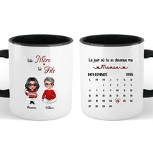 Charger l&#39;image dans la galerie, Date d&#39;anniversaire Mug Calendrier personnalisé, Fête des mères Cadeaux pour maman, Telle mère tel fils
