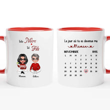 Charger l&#39;image dans la galerie, Date d&#39;anniversaire Mug Calendrier personnalisé, Fête des mères Cadeaux pour maman, Telle mère tel fils
