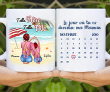 Charger l&#39;image dans la galerie, Date d&#39;anniversaire Mug personnalisé, Fête des mères Cadeaux pour maman, Plage, été, Telle mère, telle fille
