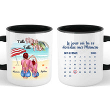 Charger l&#39;image dans la galerie, Date d&#39;anniversaire Mug personnalisé, Fête des mères Cadeaux pour maman, Plage, été, Telle mère, telle fille
