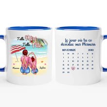 Charger l&#39;image dans la galerie, Date d&#39;anniversaire Mug personnalisé, Fête des mères Cadeaux pour maman, Plage, été, Telle mère, telle fille

