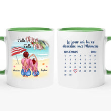 Charger l&#39;image dans la galerie, Date d&#39;anniversaire Mug personnalisé, Fête des mères Cadeaux pour maman, Plage, été, Telle mère, telle fille
