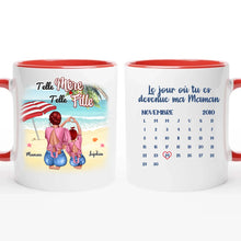 Charger l&#39;image dans la galerie, Date d&#39;anniversaire Mug personnalisé, Fête des mères Cadeaux pour maman, Plage, été, Telle mère, telle fille
