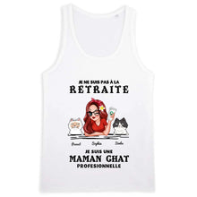 Charger l&#39;image dans la galerie, Retraite T shirt personnalisé, Fête des mères Cadeaux, professionnelle maman Chat, Grand-mère, je ne suis pas à la retraite
