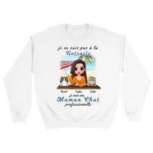 Charger l&#39;image dans la galerie, Retraite T-shirt personnalisé, Fête des mères Cadeaux pour  maman Chat, Plage, été, je ne suis pas à la retraite

