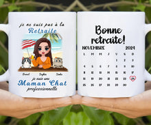 Charger l&#39;image dans la galerie, Retraite T-shirt personnalisé, Fête des mères Cadeaux pour  maman Chat, Plage, été, je ne suis pas à la retraite
