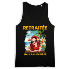 Charger l&#39;image dans la galerie, Retraite T-shirt personnalisé, Fête des mères pour  maman, grand-mère, Plage, été, Retraitée mais pas expirée
