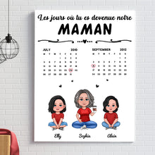 Charger l&#39;image dans la galerie, Date d&#39;anniversaire Calendrier Poster personnalisée, cadeau pour maman, fête des mères, Le jour où tu es devenue ma maman
