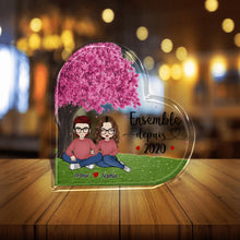 Charger l&#39;image dans la galerie, Coeur Acrylique personnalisée pour couple, cadeaux significatifs pour mari femme, année d’anniversaire ensemble
