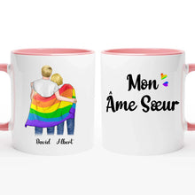 Charger l&#39;image dans la galerie, Porte-clés acrylique coeur Tasse personnalisé pour Couple LGBT - Mon âme sœur, jusqu&#39;à 3 types de couples
