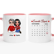 Charger l&#39;image dans la galerie, Porte-clés acrylique coeur personnalisé, Saint-Valentin Cadeaux pour couple, Épouse et mari, Ensemble Depuis
