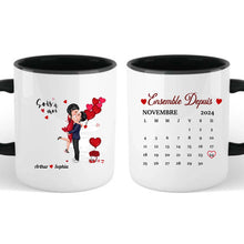Charger l&#39;image dans la galerie, Porte-clés acrylique coeur Baiser personnalisé,  Saint-Valentin Cadeaux pour couple, Épouse et mari, Ensemble Depuis
