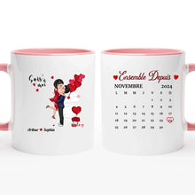 Charger l&#39;image dans la galerie, Porte-clés acrylique coeur Baiser personnalisé,  Saint-Valentin Cadeaux pour couple, Épouse et mari, Ensemble Depuis
