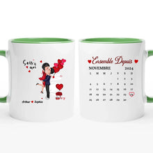 Charger l&#39;image dans la galerie, Porte-clés acrylique coeur Baiser personnalisé,  Saint-Valentin Cadeaux pour couple, Épouse et mari, Ensemble Depuis
