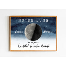 Charger l&#39;image dans la galerie, Phase de Lune Passe partout personnalisé, Saint-Valentin Cadeaux pour couple, Épouse et mari, Le début de notre éternité
