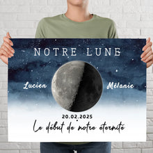Charger l&#39;image dans la galerie, Phase de Lune Passe partout personnalisé, Saint-Valentin Cadeaux pour couple, Épouse et mari, Le début de notre éternité
