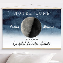 Charger l&#39;image dans la galerie, Phase de Lune Passe partout personnalisé, Saint-Valentin Cadeaux pour couple, Épouse et mari, Le début de notre éternité
