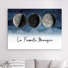 Charger l&#39;image dans la galerie, Phase de Lune Poster personnalisé, Saint-Valentin Cadeaux pour couple,  Famille Nom
