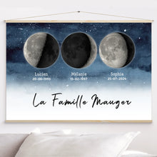 Charger l&#39;image dans la galerie, Phase de Lune Poster personnalisé, Saint-Valentin Cadeaux pour couple,  Famille Nom
