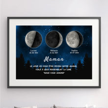 Charger l&#39;image dans la galerie, Phase de Lune Passe partout personnalisé, Fête des Mères Cadeaux pour couple maman, Le jour où vous êtes devenu notre Mère
