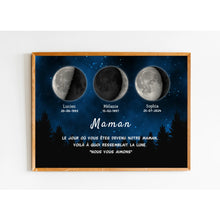 Charger l&#39;image dans la galerie, Phase de Lune Passe partout personnalisé, Fête des Mères Cadeaux pour couple maman, Le jour où vous êtes devenu notre Mère
