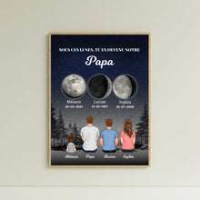 Charger l&#39;image dans la galerie, Phase de Lune Toile personnalisé, Fête des pères pour papa, TU ES DEVENU NOTRE Papa
