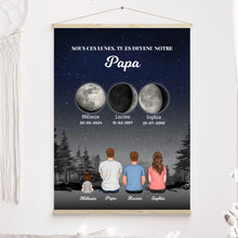 Charger l&#39;image dans la galerie, Phase de Lune Toile personnalisé, Fête des pères pour papa, TU ES DEVENU NOTRE Papa
