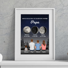 Charger l&#39;image dans la galerie, Phase de Lune Toile personnalisé, Fête des pères pour papa, TU ES DEVENU NOTRE Papa
