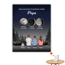Charger l&#39;image dans la galerie, Phase de Lune Toile personnalisé, Fête des pères pour papa, TU ES DEVENU NOTRE Papa
