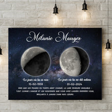 Charger l&#39;image dans la galerie, Phase de Lune Art Mémorial Sympathie Cadeau Personnalisé Poster, commémorer le décès d&#39;un père, mère, grand-père, grand-mère
