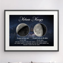 Charger l&#39;image dans la galerie, Phase de Lune Art Mémorial Sympathie Cadeau Personnalisé Poster, commémorer le décès d&#39;un père, mère, grand-père, grand-mère
