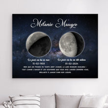 Charger l&#39;image dans la galerie, Phase de Lune Art Mémorial Sympathie Cadeau Personnalisé Poster, commémorer le décès d&#39;un père, mère, grand-père, grand-mère

