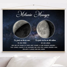 Charger l&#39;image dans la galerie, Phase de Lune Art Mémorial Sympathie Cadeau Personnalisé Poster, commémorer le décès d&#39;un père, mère, grand-père, grand-mère
