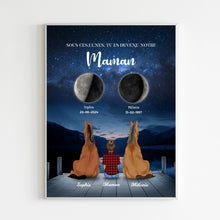 Charger l&#39;image dans la galerie, Phase de Lune Poster personnalisé, Fête des Mères, TU ES DEVENU NOTRE Maman Chevaux
