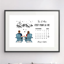 Charger l&#39;image dans la galerie, Calendrier  Bloc Acrylique personnalisé, Saint-Valentin Cadeaux pour couple, Famille, Toi &amp; Moi
