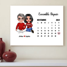Charger l&#39;image dans la galerie, Noël Cadeaux significatifs pour mari et femme, Calendrier Bloc Acrylique personnalisée pour les couples année ensemble
