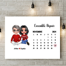 Charger l&#39;image dans la galerie, Noël Cadeaux significatifs pour mari et femme, Calendrier Bloc Acrylique personnalisée pour les couples année ensemble
