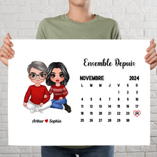 Charger l&#39;image dans la galerie, Noël Cadeaux significatifs pour mari et femme, Calendrier Bloc Acrylique personnalisée pour les couples année ensemble
