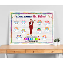 Charger l&#39;image dans la galerie, Enseignante Poster personnalisée, Cadeaux pour la fête des enseignants, L&#39;arc-en-ciel des salles de classe
