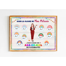 Charger l&#39;image dans la galerie, Enseignante Poster personnalisée, Cadeaux pour la fête des enseignants, L&#39;arc-en-ciel des salles de classe

