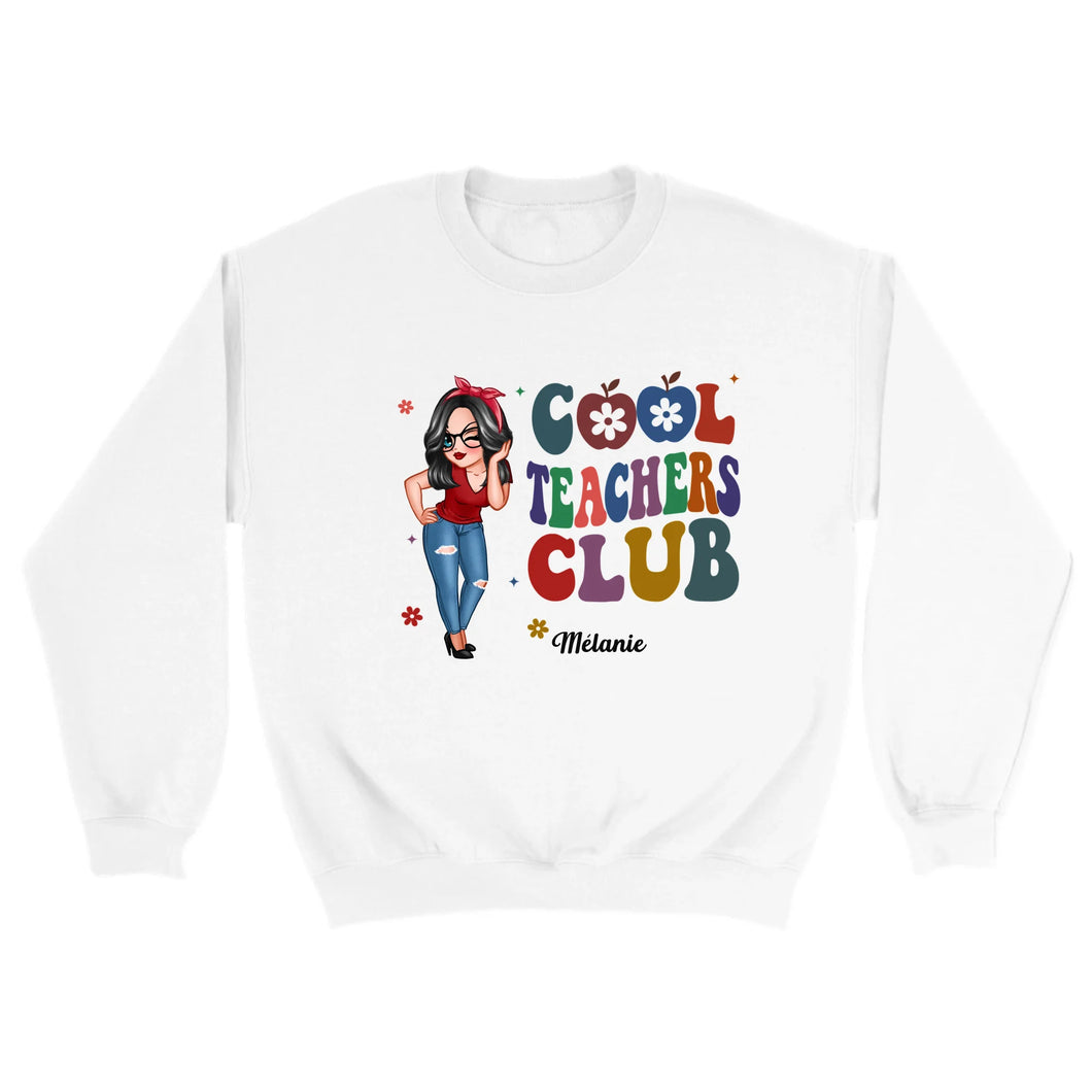 Enseignante Sweat-shirt personnalisée, Cadeaux pour la fête des enseignants, Club des profs cool