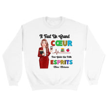 Charger l&#39;image dans la galerie, Enseignante Sweat-shirt personnalisée, Cadeaux pour la fête des enseignants, Il faut un grand cœur pour guider les petits esprits
