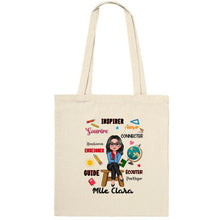 Charger l&#39;image dans la galerie, Enseignante Sac fourre-tout personnalisée, Tote bag Cadeaux pour la fête des enseignants, Enseigner Aimer Inspirer Connecter
