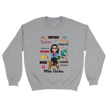 Charger l&#39;image dans la galerie, Enseignante Sac fourre-tout personnalisée, Tote bag Cadeaux pour la fête des enseignants, Enseigner Aimer Inspirer Connecter
